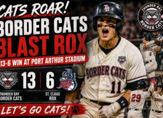 Border Cats hammer St. Cloud 13-6 as Port Arthur Stadium bats roar early Thunder Bay Border Cats Top League Leading Rox