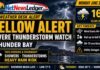 Weather Desk Alert: Yellow Severe Thunderstorm Watch Issued for Thunder Bay Thunder Bay weather alert for June 29, 2026: Yellow Severe Thunderstorm Watch in effect with possible 90–110 km/h winds, golf ball-sized hail