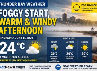 June 11, 2026: Thunder Bay Starts Foggy Before a Warm, Windy Afternoon Thunder Bay Weather Focus for June 11 2026