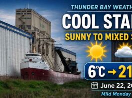Thunder Bay weather for June 22, 2026: mainly sunny and 6°C early, warming to 21°C with mixed skies Thunder Bay Weather for June 22 2026