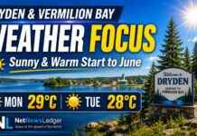 June 1, 2026: Dryden and Vermilion Bay Weather Focus — Sunny Start to a Very Warm Week dryden and Vermilion Bay Weather June 1 2026