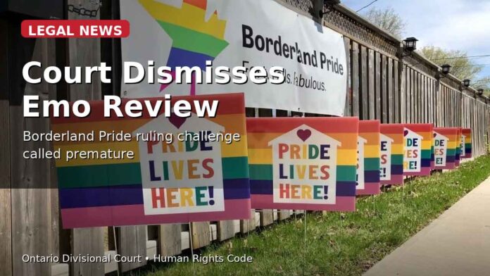 Borderland Pride, Township of Emo, Harold McQuaker, Human Rights Tribunal of Ontario, Ontario Divisional Court, 2SLGBTQIA+, Northwestern Ontario, Fort Frances, Legal News, Human Rights Code