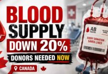 Canada’s Blood Supply Drops Nearly 20 Per Cent as Donor Appointments Fall Short Blood Supply