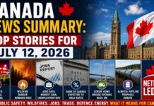Canada News Summary: Top Stories for July 12, 2026 Canada News Summary - Top News July 12 2026