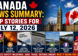 Canada News Summary: Top Stories for July 12, 2026 Canada News Summary - Top News July 12 2026