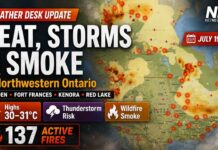 Northwestern Ontario weather July 19, 2026: Detailed three-day forecasts for Dryden, Fort Frances, Kenora and Red Lake July 19 2026: Northwestern Ontario is beginning Sunday under warm, humid conditions, with temperatures expected to climb to around 30°C or 31°C this afternoon