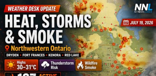 Northwestern Ontario weather July 19, 2026: Detailed three-day forecasts for Dryden, Fort Frances, Kenora and Red Lake July 19 2026: Northwestern Ontario is beginning Sunday under warm, humid conditions, with temperatures expected to climb to around 30°C or 31°C this afternoon