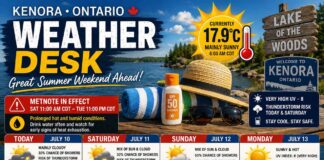 July 10, 2026: Kenora and Lake of the Woods Weather Focus — Heat Builds Through the Weekend Kenora and Lake of the Woods Weather July 10 2026