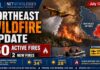 Two new fires bring the Northeast Fire Region total to 60 active wildland fires Northeast Fire Region, Ontario wildfires, North Bay 34, Sudbury 28, Restoule Provincial Park, waterbomber safety, outdoor burning, forest fire update