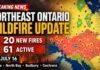 Ontario’s Northeast Fire Region reports 20 new fires and 61 active incidents as of July 16 Northeast Wildfire update July 15 2026
