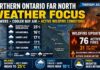 Far North Ontario weather for July 2, 2026: showers, gusty winds, thunderstorm risk Far North Ontario weather for July 2, 2026: showers, gusty winds, thunderstorm risk, cooler Hudson Bay air, and latest Northwest Region wildfire information including active fires near Kasabonika Lake