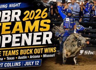 Carolina Cowboys, Texas Rattlers, Austin Gamblers, Arizona Ridge Riders and Missouri Thunder Buck Out Wins to Open 2026 PBR Teams Season @PBR Teams - Image Bull Stock Media