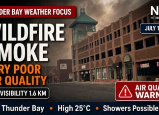 Thunder Bay weather for July 19, 2026: Widespread wildfire smoke, an orange air-quality warning