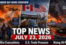 July 23 top news: wildfires, U.S. tariffs, rising oil and Thunder Bay crime data Top News Stories for July 23 2026
