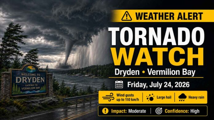 Tornado Watch Dryden and Vermilion Bay Tornado Watch Dryden and Vermilion Bay