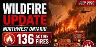 Northwest Ontario Wildfire Update: 136 Active Fires, Evacuations and Highway Closures Northwest Ontario reports 136 active wildfires, evacuations, road closures and extreme fire danger.