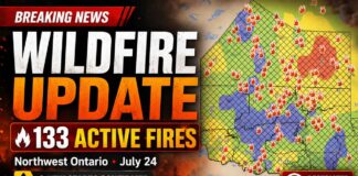 Northwest Ontario reports 133 active wildfires as crews battle major fires and protect communities July 24 Wildfire Update