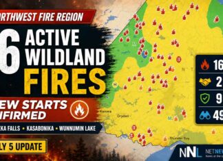 Northwest Fire Region reports 76 active fires, including new starts near Kakabeka Falls and Slate Falls Wildland fire update as of July 6 2026