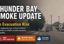 Wildfire Update: Thunder Bay Adjusting Services Due to Poor Air Quality The City of Thunder Bay recognizes that the rapidly evolving wildfire situation and the heavy smoke affecting our community have caused concern for many residents
