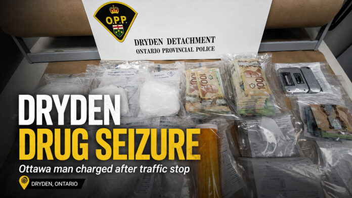 Dryden OPP, drug trafficking, cocaine, hydromorphone, oxycodone, Dryden crime, Northwestern Ontario