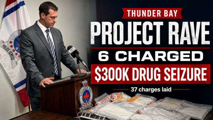 A Thunder Bay Police Service Intelligence Unit drug trafficking investigation has led to dozens of charges and a significant suspected illicit drug seizure.