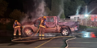 Thunder Bay Fire Rescue Puts out Vehicle Fire TBFR truck Fire August 7 2026 Firefighters working