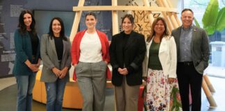 $130-Million Fellowship Program to Support More Than 1,000 Indigenous Youth Leaders Tresa Reinhardt (Vice President, Saskatchewan Indian Institute of Technologies), Lisa Shingoose (Vice President, Saskatchewan Indian Institute of Technologies), Katen Kelly (Fellow), Kate Young (Fellow), CeCe Baptiste, (Vice President, Saskatchewan Indian Institute of Technologies), Brett Vandale (CEO, Gabriel Dumont Institute).