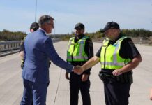 Ontario Starts Highway 11/17 Expansion Near Nipigon as North Shore Road Improvements Continue Minister Kevin Holland with MTO Officers
