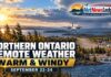 Northern Ontario Remote Communities Weather: Warm Sunshine and Gusty Southwest Winds Northern Ontario Weather Sept 22 2026