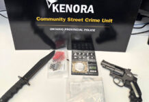 Kenora OPP seize suspected crack cocaine, weapons and trafficking materials in a drug investigation Image: Kenora OPP