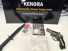 Kenora OPP seize suspected crack cocaine, weapons and trafficking materials in a drug investigation Image: Kenora OPP