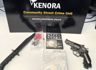 Kenora OPP seize suspected crack cocaine, weapons and trafficking materials in a drug investigation Image: Kenora OPP
