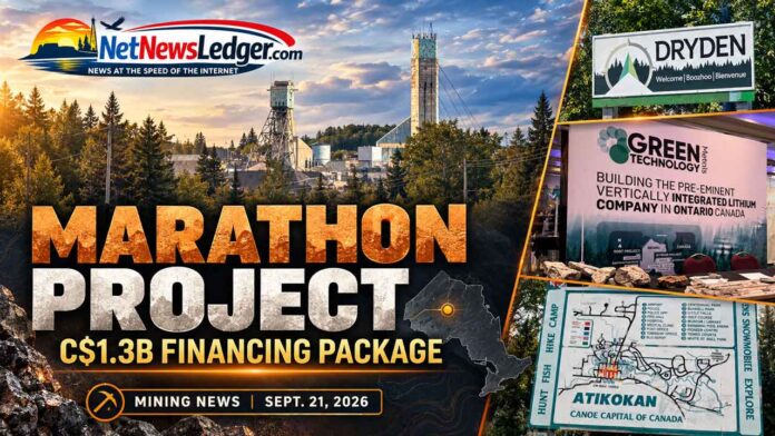 Sept-21-2026-Mining-Update Generation Mining has assembled an approximately C$1.3-billion financing package for the Marathon copper-palladium project near Marathon, Ontario