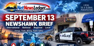 Sept. 13 NewsHawk watch: energy, tariffs, mining, First Nations infrastructure and Thunder Bay safety September 13 2026 Newshawk Brief