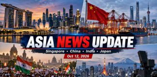 Asia News Update: China-EU Trade Deal, Indian Protests, North Korean Missiles and Singapore’s AI Warning Dominate October 12 Headlines Asia News October 12 2026 covering Singapore, China, India and Japan, including trade, economic growth, protests and regional security