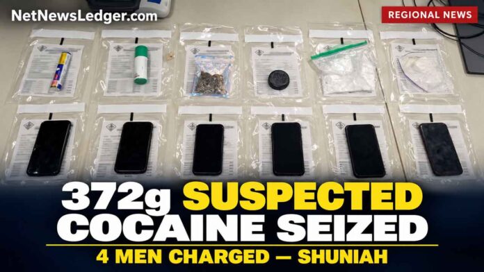 Evidence-bags-and-phones-on-table Thunder Bay OPP image