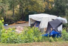 Thunder Bay’s Crime, Addiction and Homelessness Crises: What Governments Knew—and Where Action Fell Behind October 2026 - Building at the Homeless Encampment at McVicars Creek