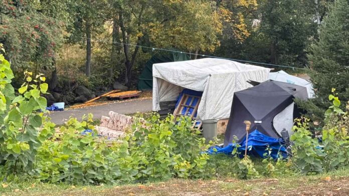 October 2026 - Building at the Homeless Encampment at McVicars Creek