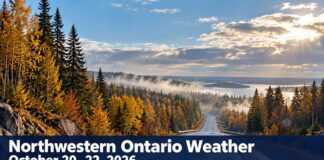 Northwestern Ontario forecast for October 20 to 22, 2026 Reduce speed in fog and leave extra space behind other vehicles