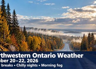 Northwestern Ontario forecast for October 20 to 22, 2026 Reduce speed in fog and leave extra space behind other vehicles