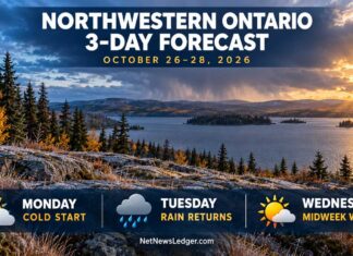 Northwestern Ontario forecast: Cold nights give way to rain and a midweek warm-up Northwestern Ontario’s October 26–28 forecast brings cold nights, possible flurries, rain and a Wednesday warm-up from Kenora to Thunder Bay and North Shore