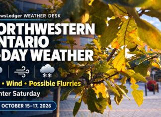 Northwestern Ontario Weather: Rain, 70 km/h Gusts and Flurries Before a Sunny Saturday Northwestern Ontario Weather, Thunder Bay, Kenora, Dryden, Fort Frances, Atikokan, Ignace, Sioux Lookout, Red Lake, Ear Falls, Terrace Bay, Marathon, October Weather, Environment Canada