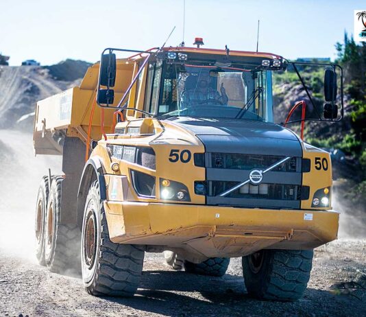 Ontario Says Highway 69 Legislation Could Save Up to Five Years Construction - Volvo truck working on Highway 17 near Rainbow Falls - Image Palmer Creative Group. ©2026